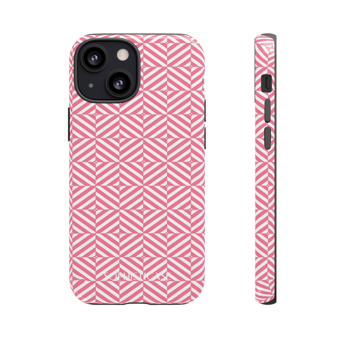 Illusions in Salmon - Dual Layer Shockproof Phone Case for iPhone, Google Pixel and Samsung Galaxy