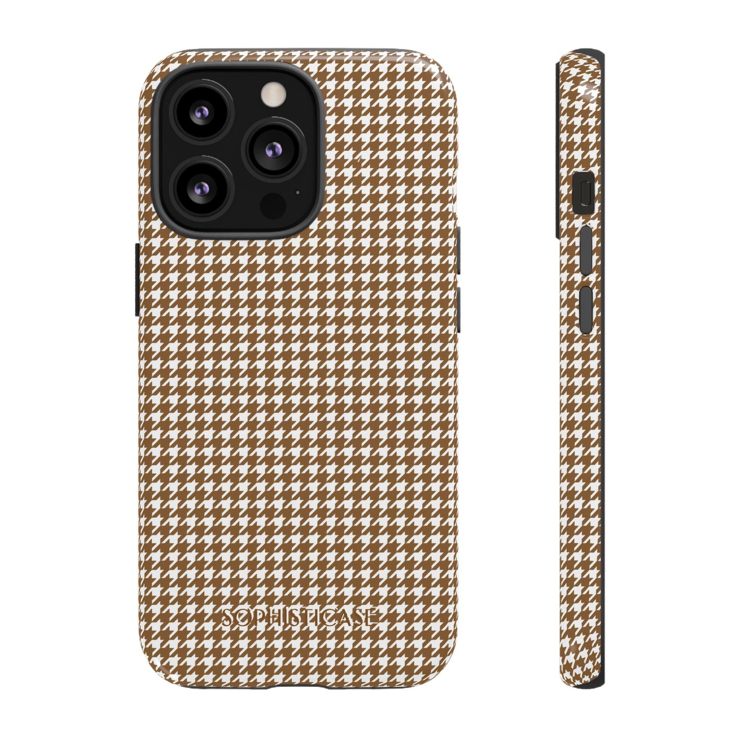 Houndstooth in Brown - iPhone Case, Samsung Galaxy Case, Google Pixel Case