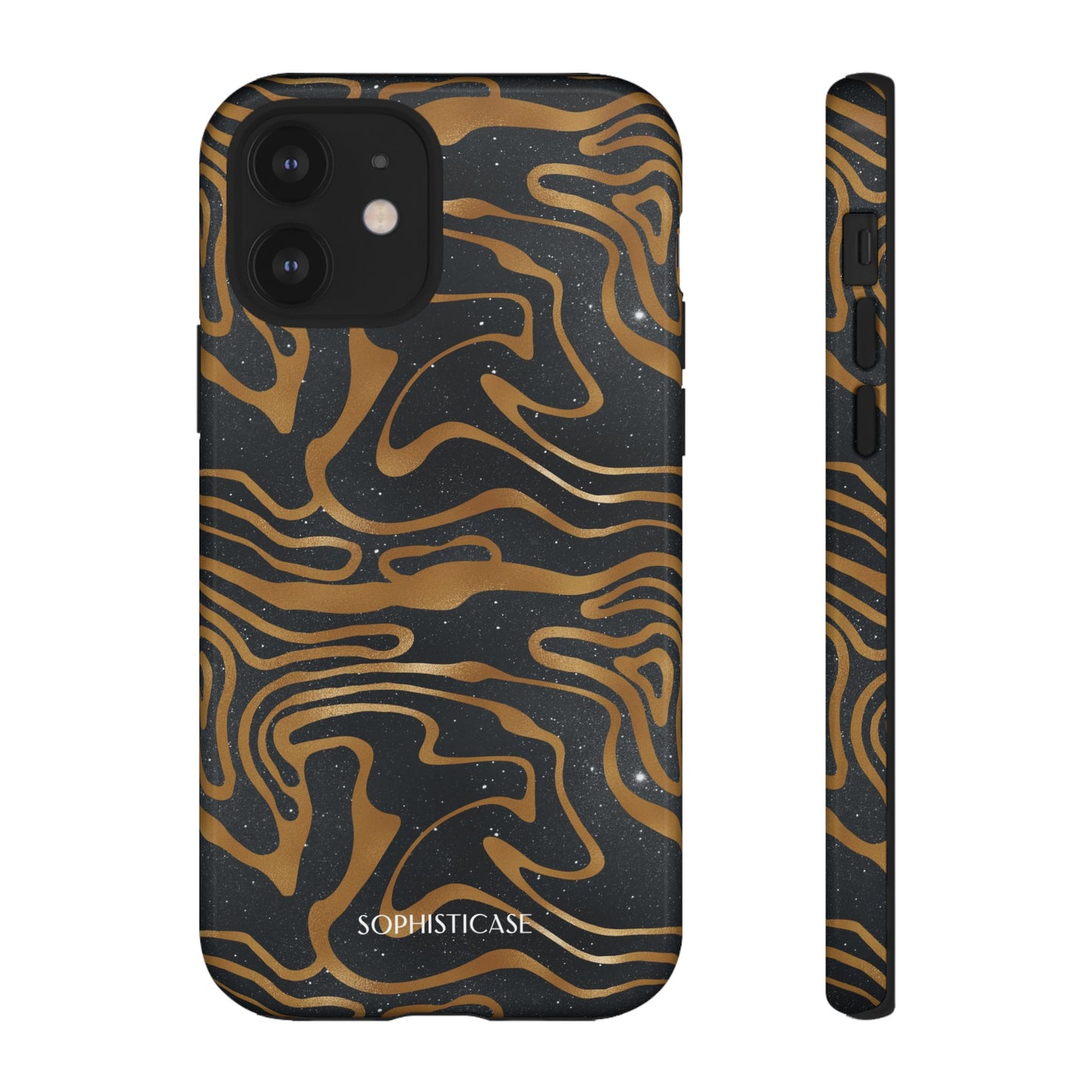Cosmic Gold in Black - iPhone Case, Samsung Galaxy Case, Google Pixel Case