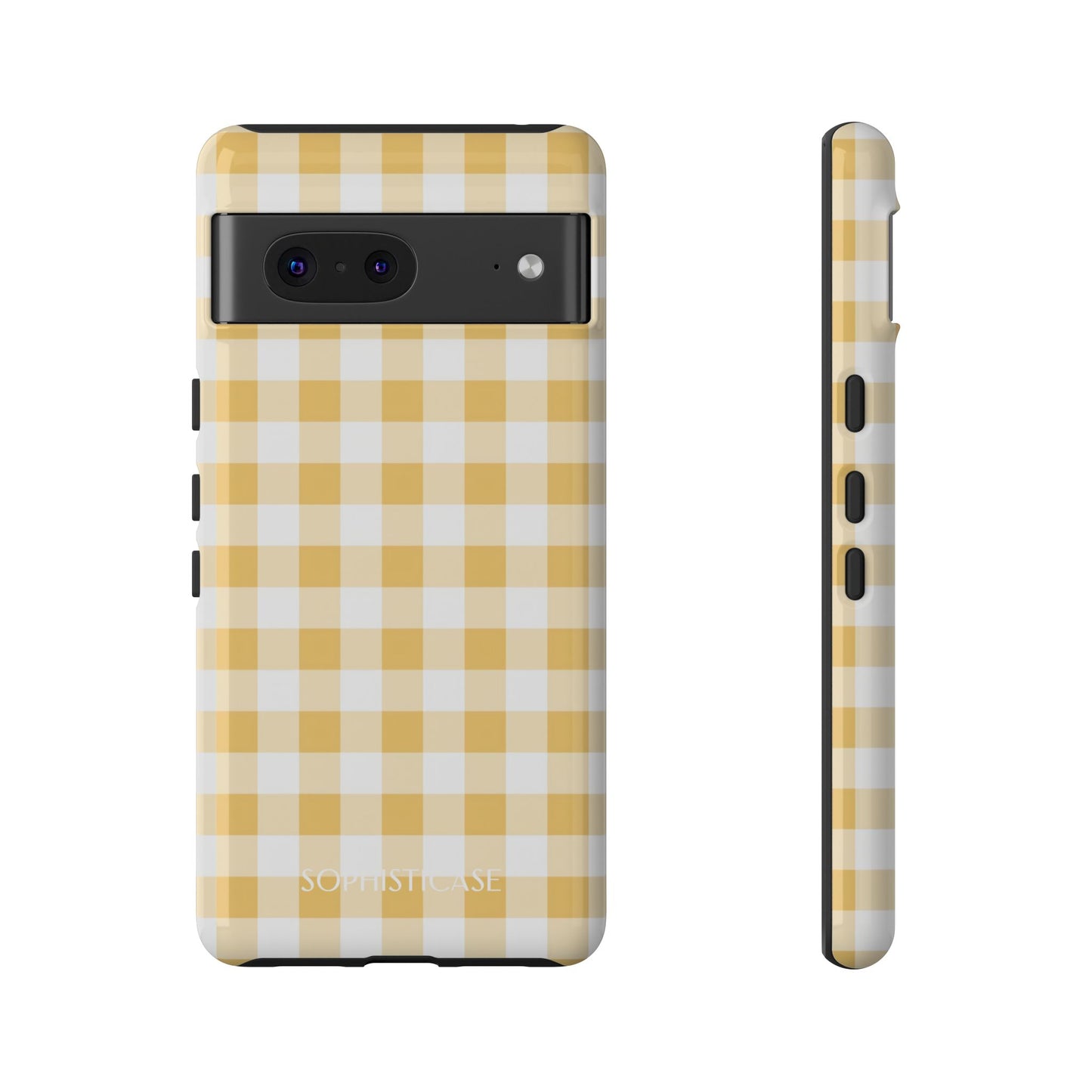 Gingham in Yellow - Protective Phone Case for Google Pixel