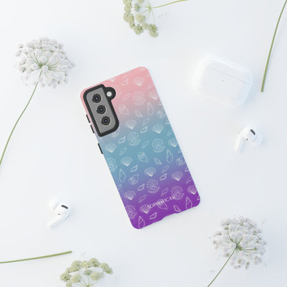 Seashell Society in Pink Blue & Purple Sunset - iPhone Case, Samsung Galaxy Case, Google Pixel Case