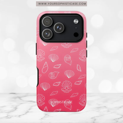 Seashell Society in Sunset Pink - iPhone Case, Samsung Galaxy Case, Google Pixel Case