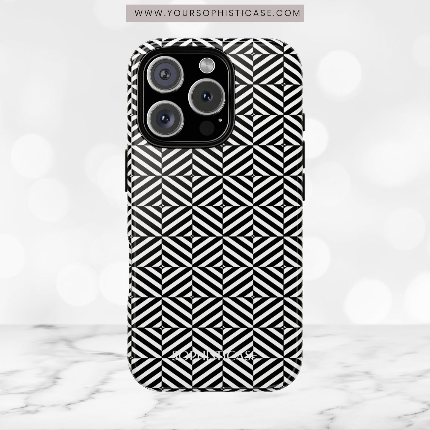 Illusions in Black - iPhone Case