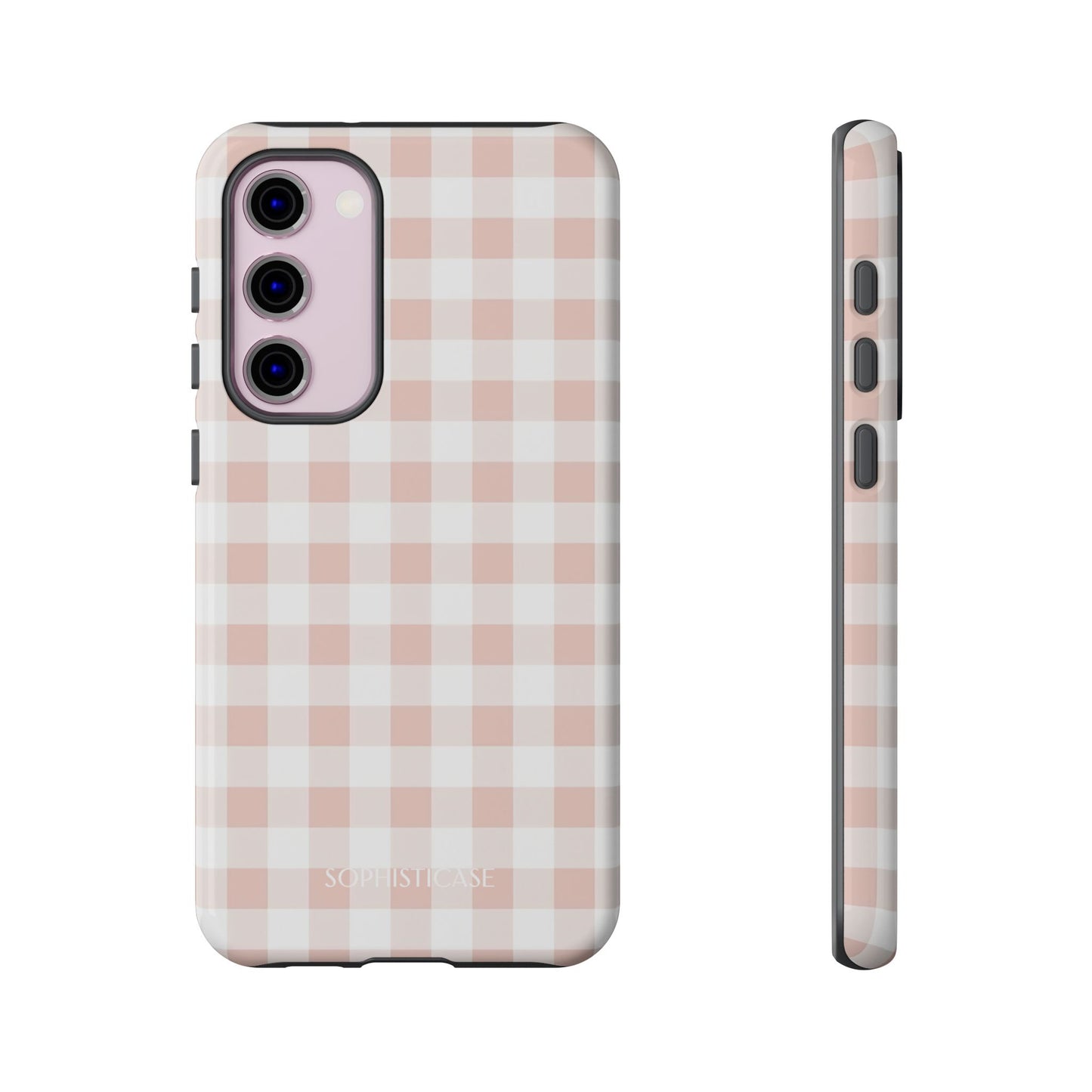 Gingham in Neutral Beige - Tough Phone Case