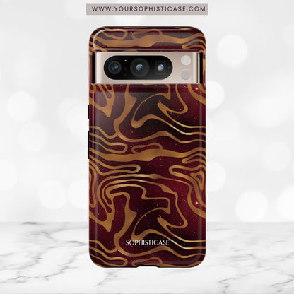 Cosmic Gold in Red - iPhone Case, Samsung Galaxy Case, Google Pixel Case