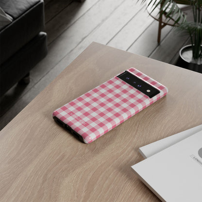 Gingham in Salmon - Tough Phone Case
