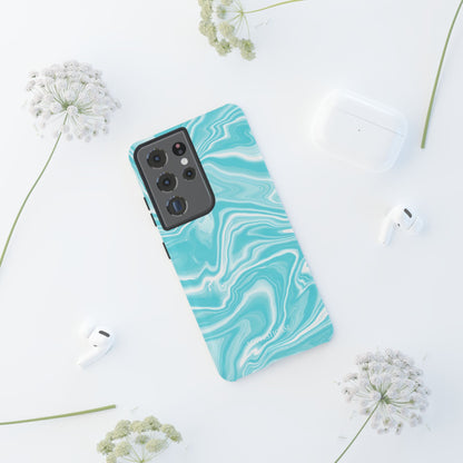 Liquid Dreams in Aqua - Tough Phone Case