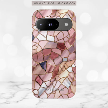 Rose' Runway in Pink Mosaic - Tough Phone Case