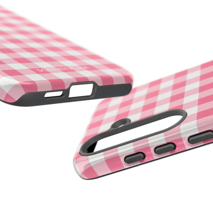 Gingham in Salmon - Tough Phone Case