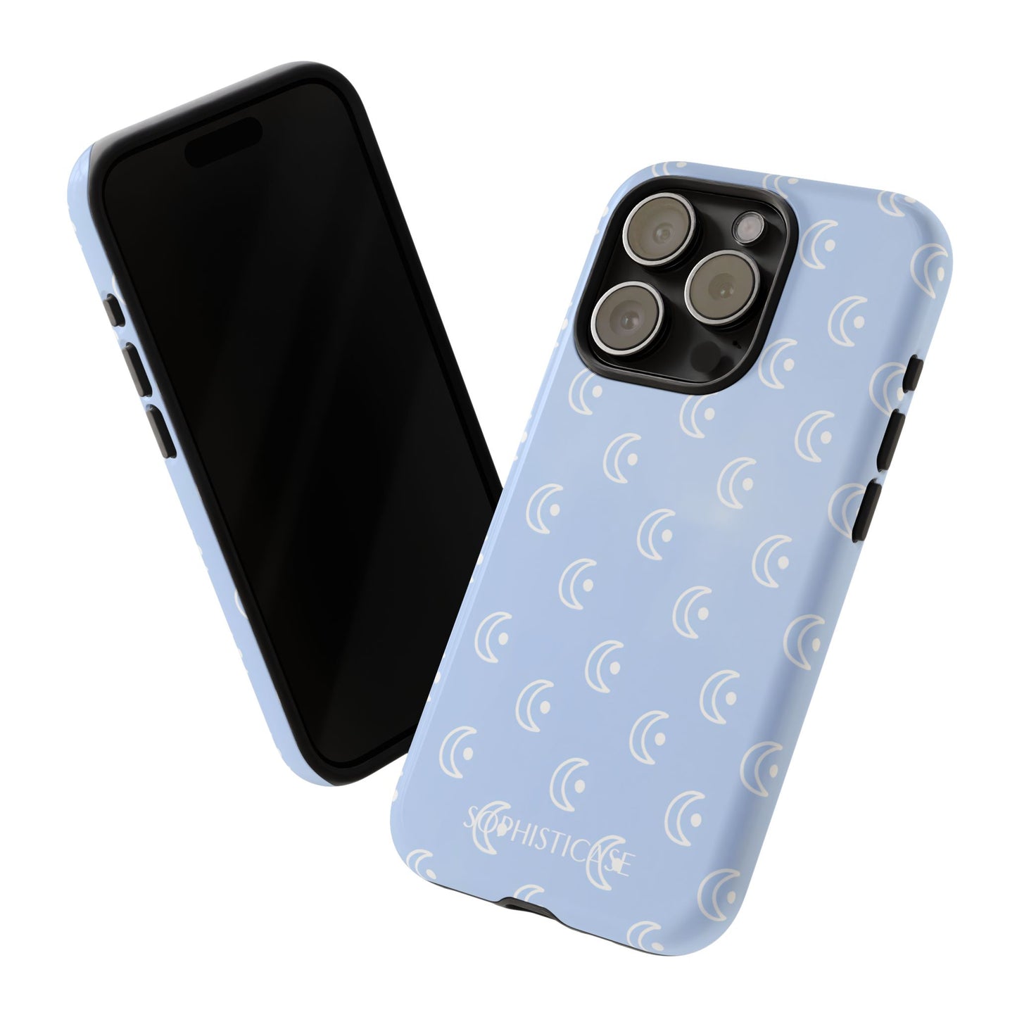 Moon Phase in Baby Blue - Tough Phone Case for iPhone