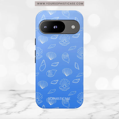 Seashell Society in Ocean Blue - iPhone Case, Samsung Galaxy Case, Google Pixel Case
