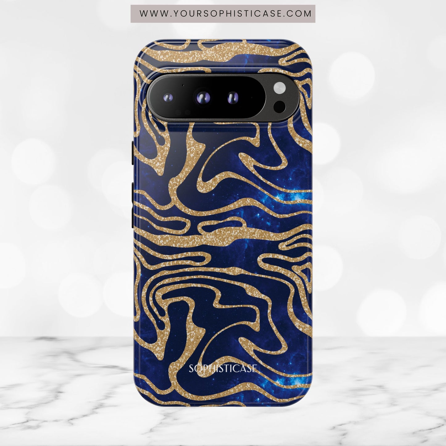 Cosmic Gold in Blue - iPhone Case, Samsung Galaxy Case, Google Pixel Case