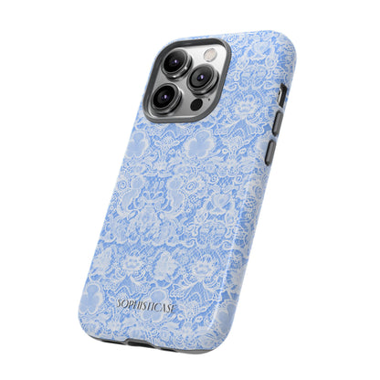 Luxe Lace in Blue - Tough Phone Case