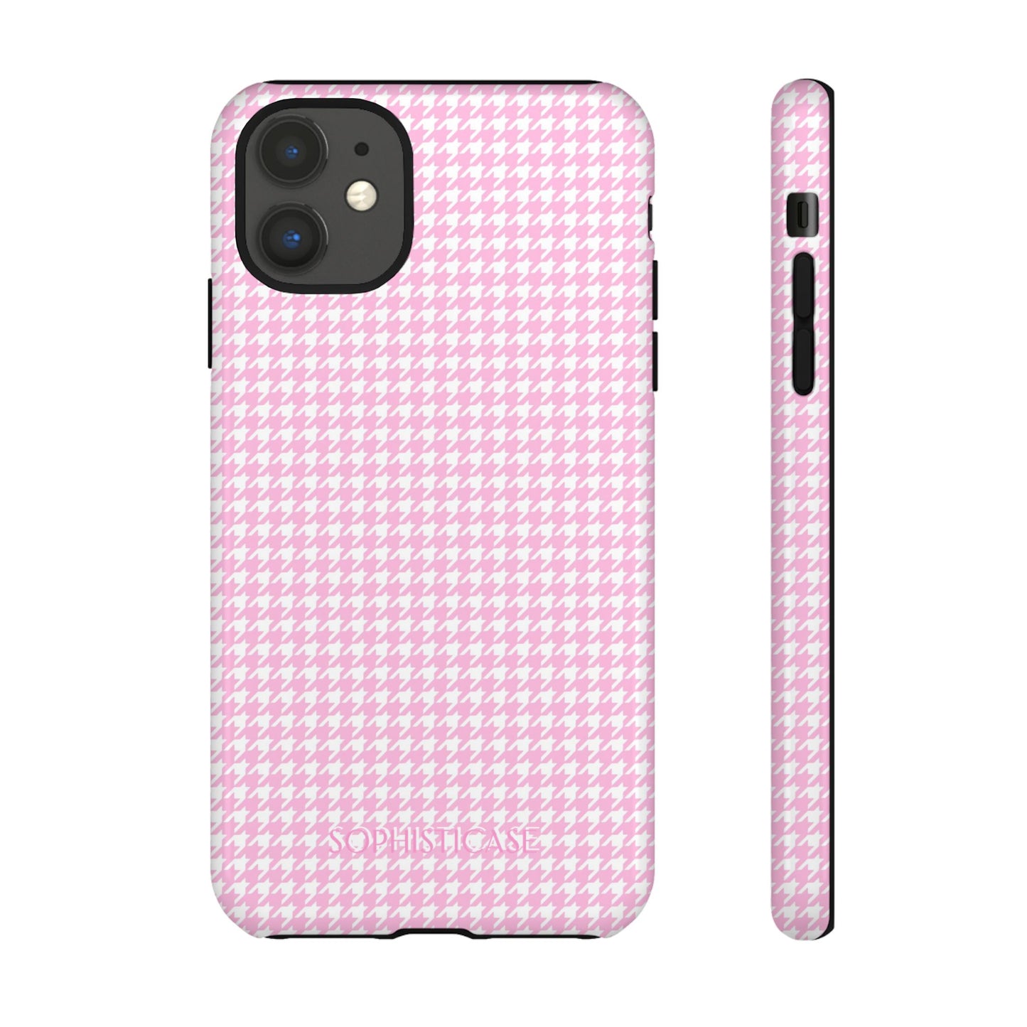 Houndstooth in Pink - Protective Phone Case for iPhone