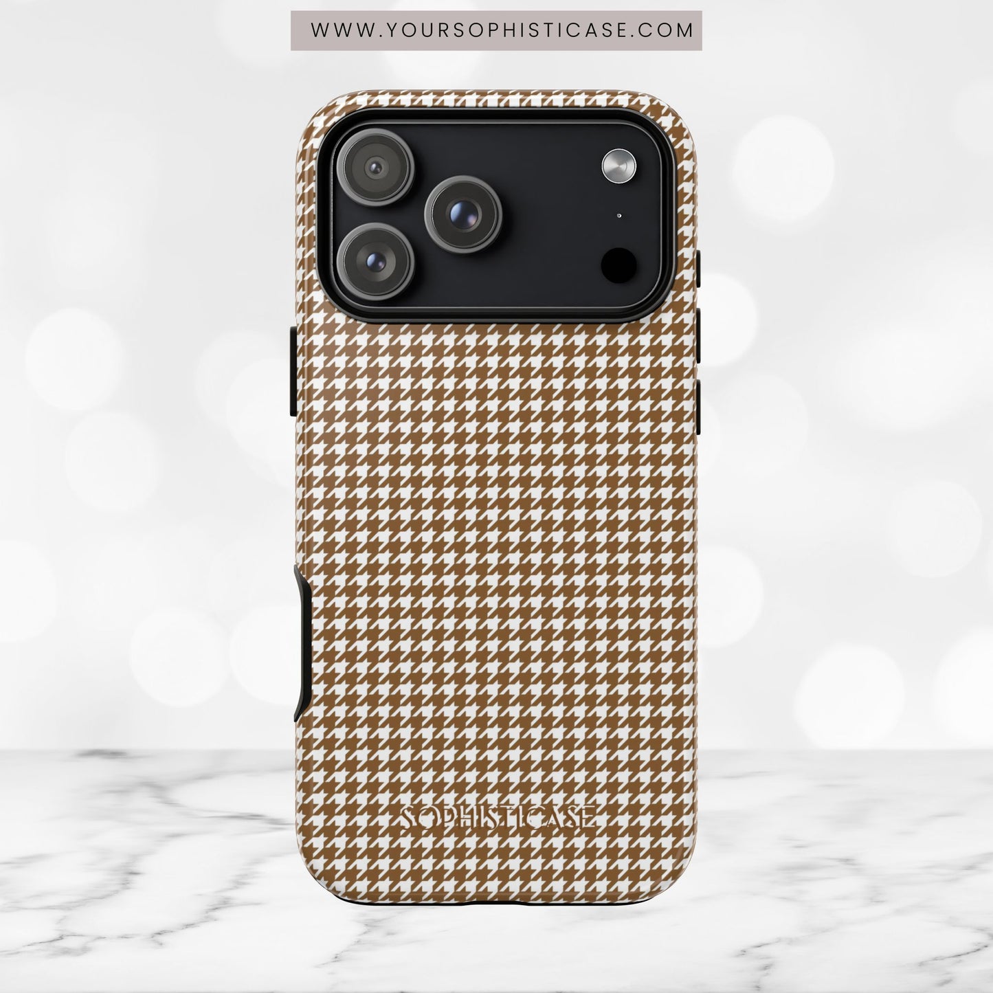 Houndstooth in Brown - iPhone Case