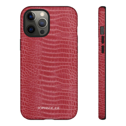 Luxe Leather in Cherry Red - iPhone Case