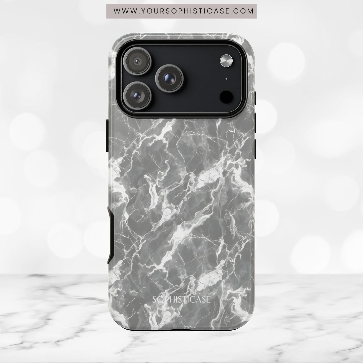 Marble Crush in Charcoal Grey - Tough Phone Case