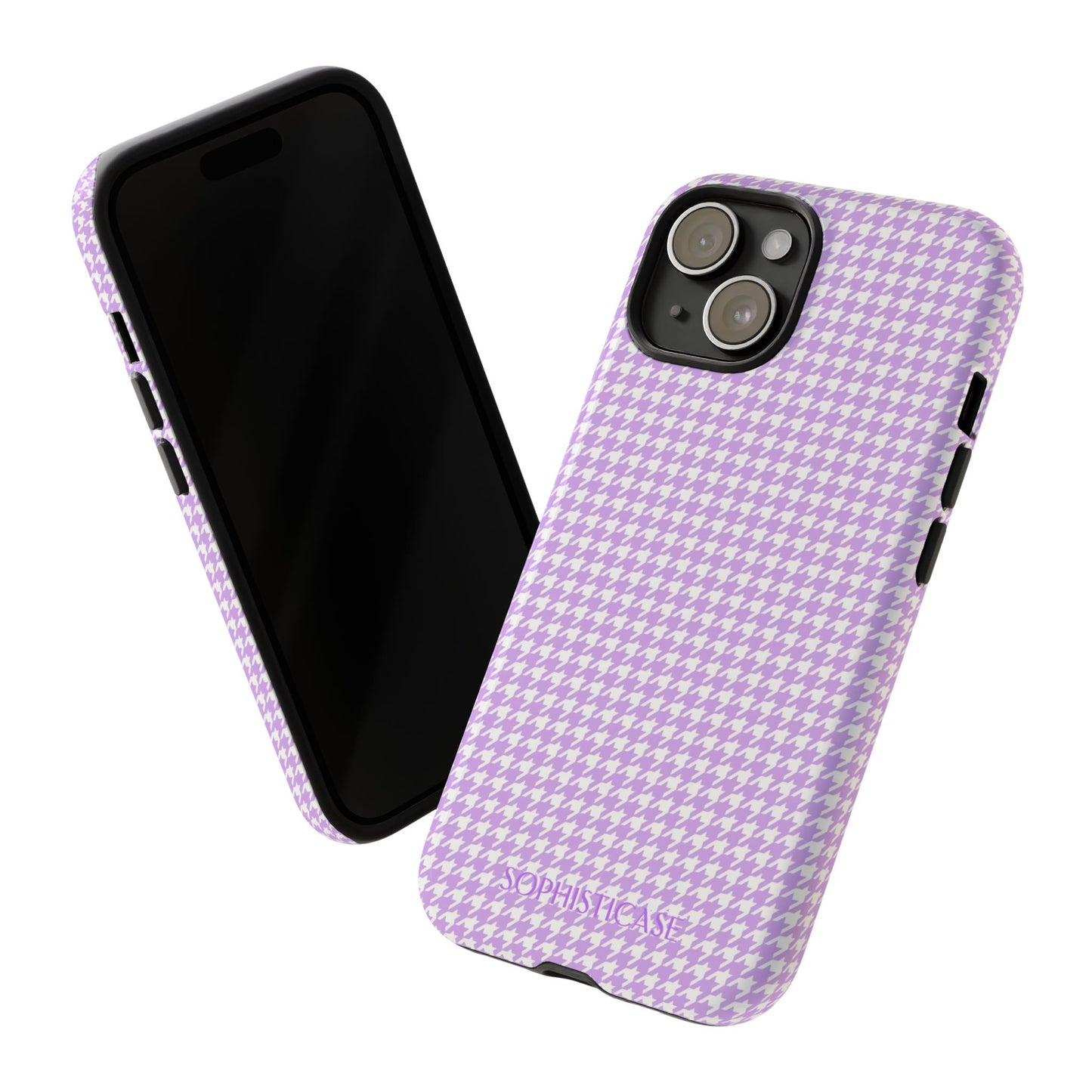 Houndstooth in Pastel Purple - Protective Phone Case for iPhone