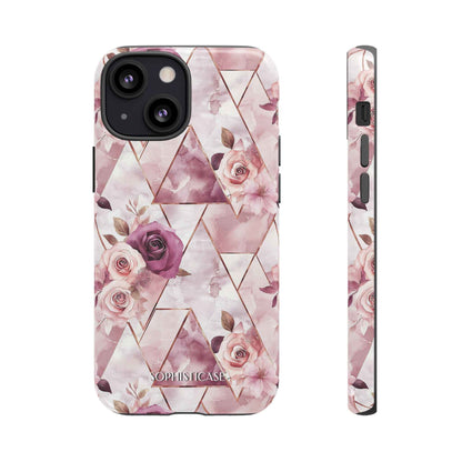 Royal Floral in Plum Chevron - Tough Phone Case