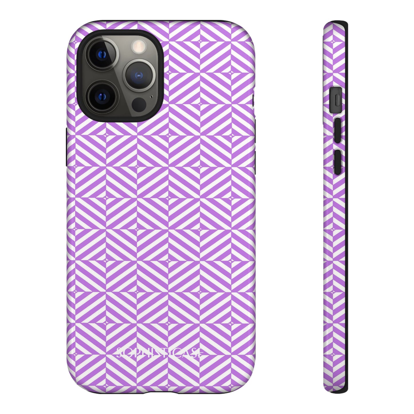 Illusions in Purple - Dual Layer Shockproof Phone Case for iPhone, Google Pixel and Samsung Galaxy