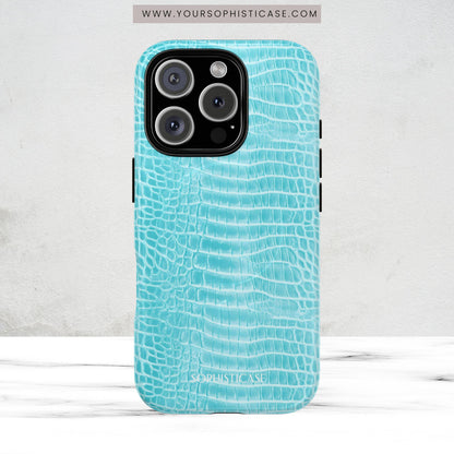Luxe Leather in Aqua - Magsafe Case