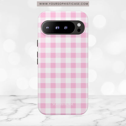 Gingham in Pink - iPhone Case, Samsung Galaxy Case, Google Pixel Case