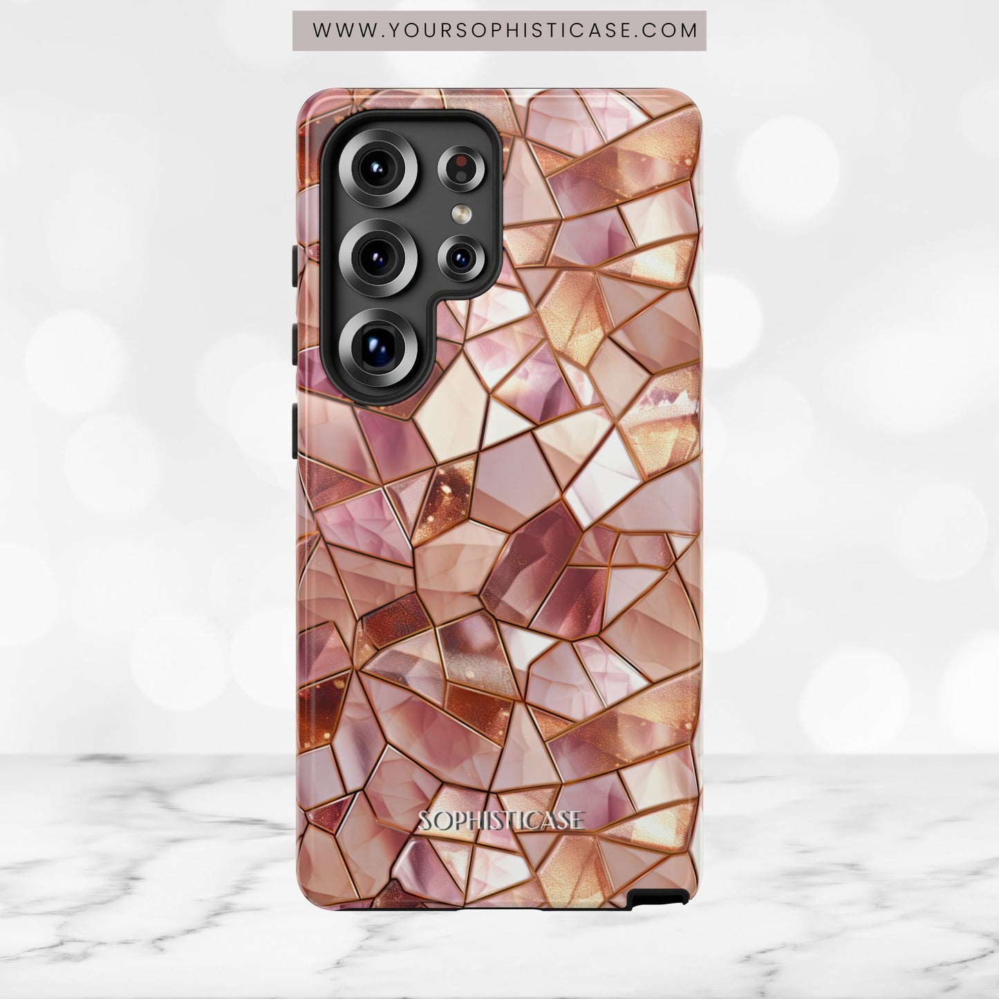 Rose' Runway in Champagne Mosaic - Tough Phone Case