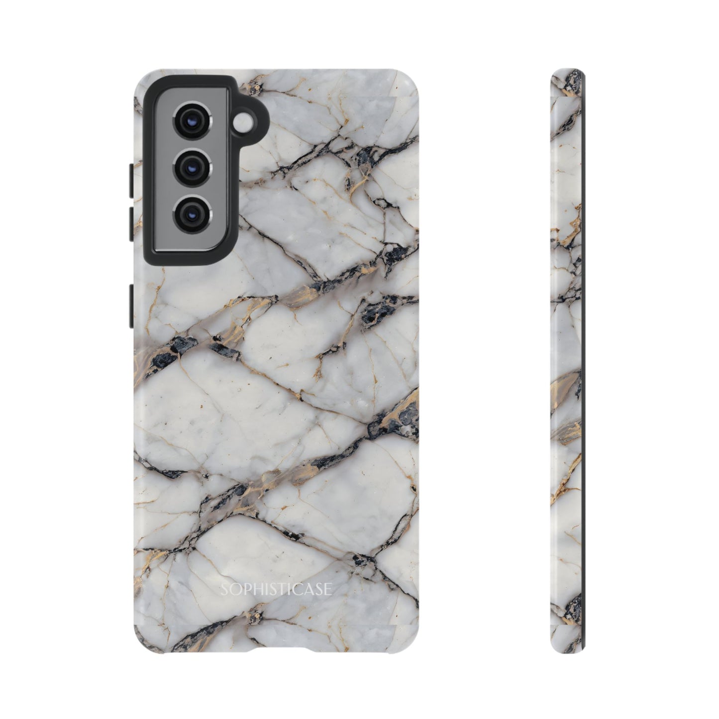 Marble Opulence in Cracked Beige - iPhone Case, Samsung Galaxy Case, Google Pixel Case