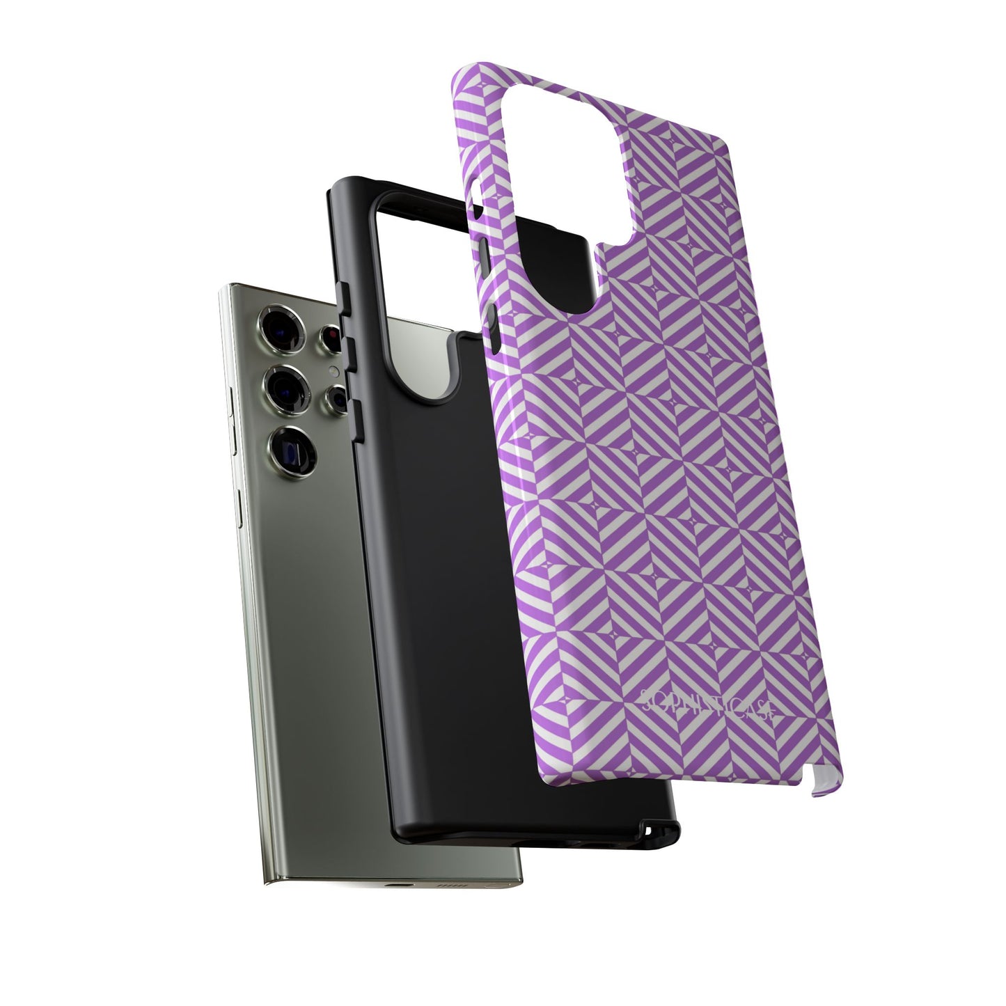 Illusions in Purple - Dual Layer Shockproof Phone Case for iPhone, Google Pixel and Samsung Galaxy