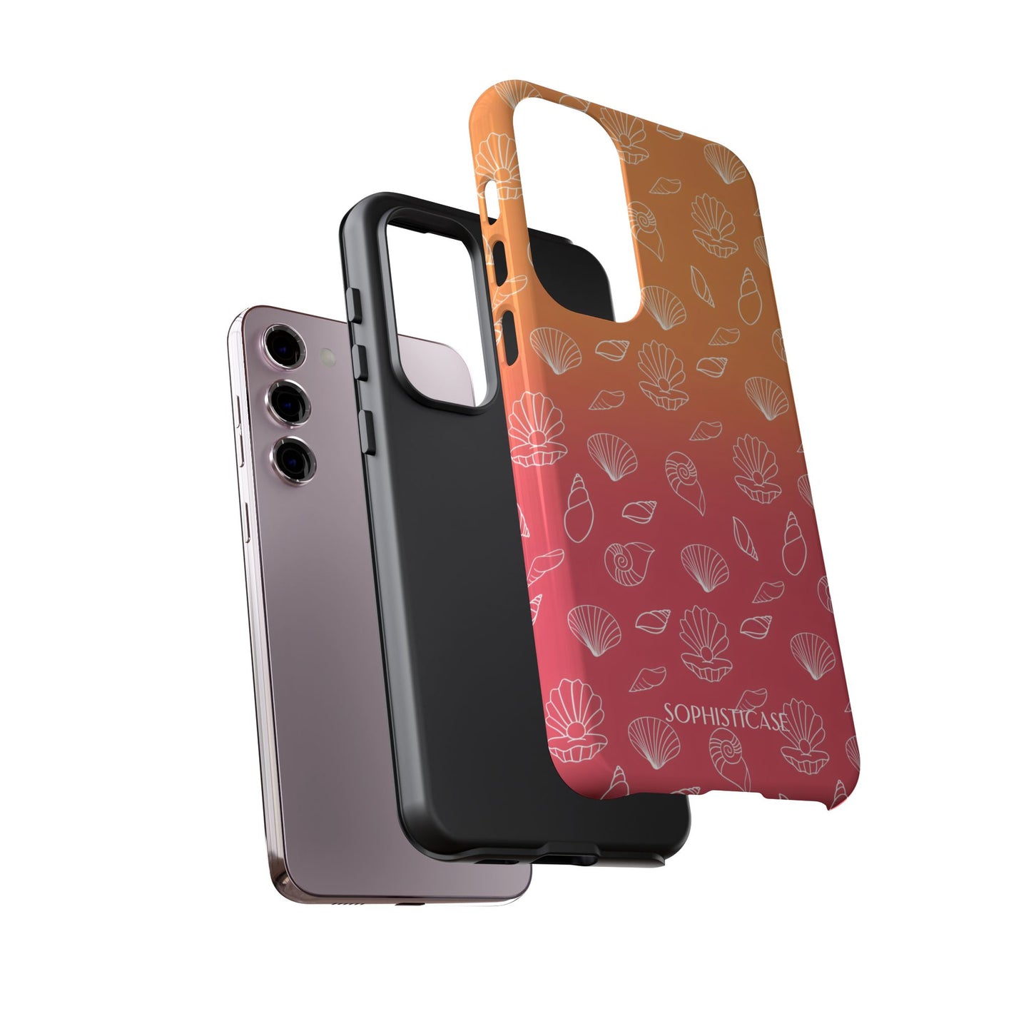 Seashell Society in Sunset Orange - iPhone Case, Samsung Galaxy Case, Google Pixel Case
