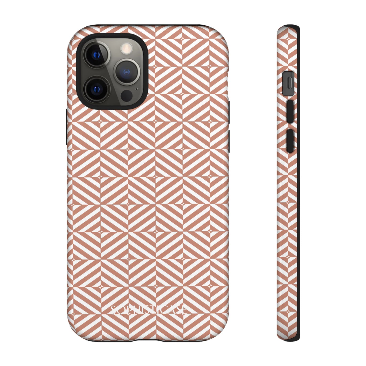 Illusions in Light Brown - Dual Layer Shockproof Phone Case for iPhone, Google Pixel and Samsung Galaxy