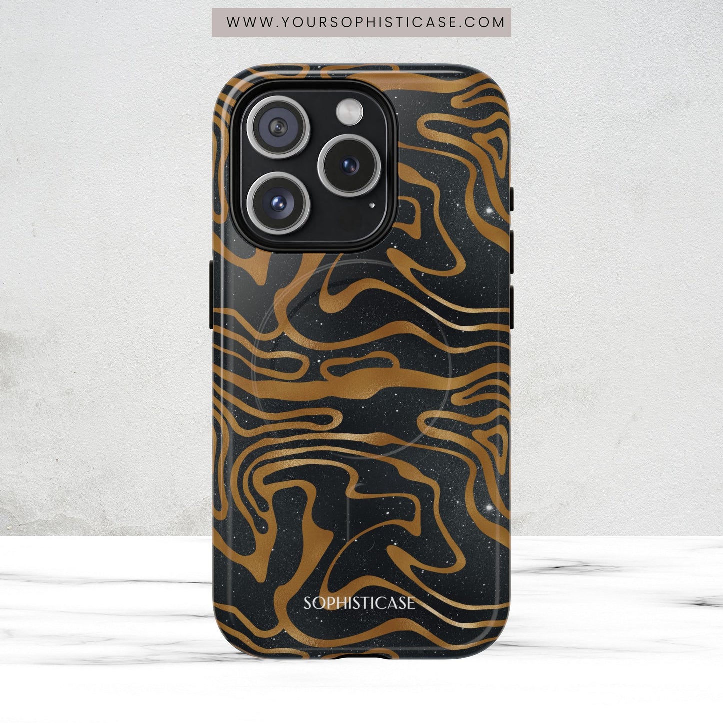 Cosmic Gold in Black - iPhone Magsafe Case