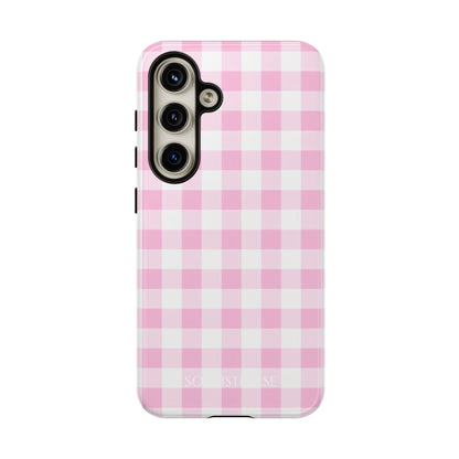 Gingham in Pink - Protective Phone Case for Samsung Galaxy