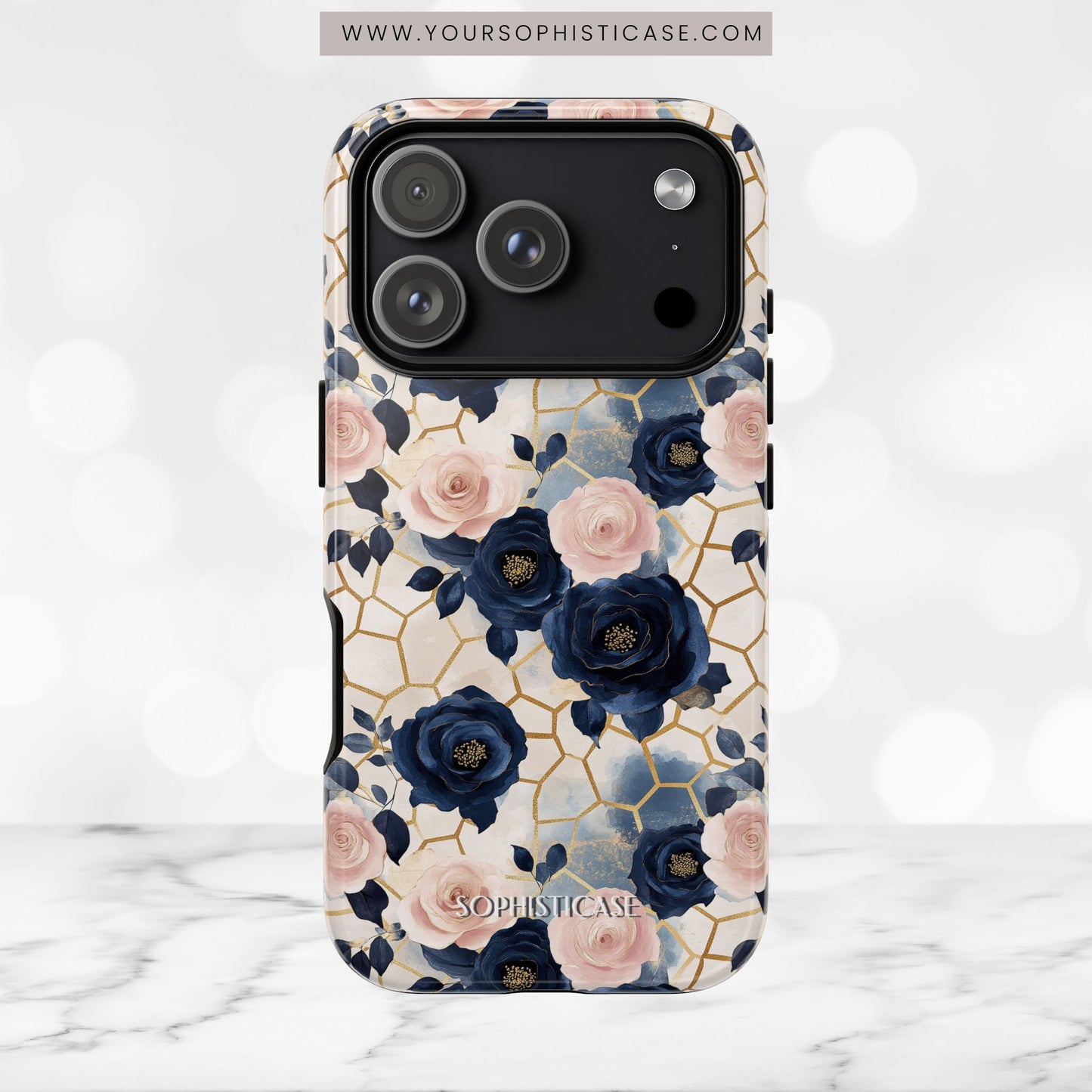 Royal Floral in Navy Hive - Tough Phone Case