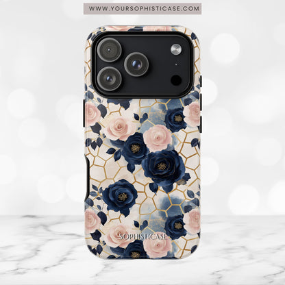 Royal Floral in Navy Hive - Tough Phone Case