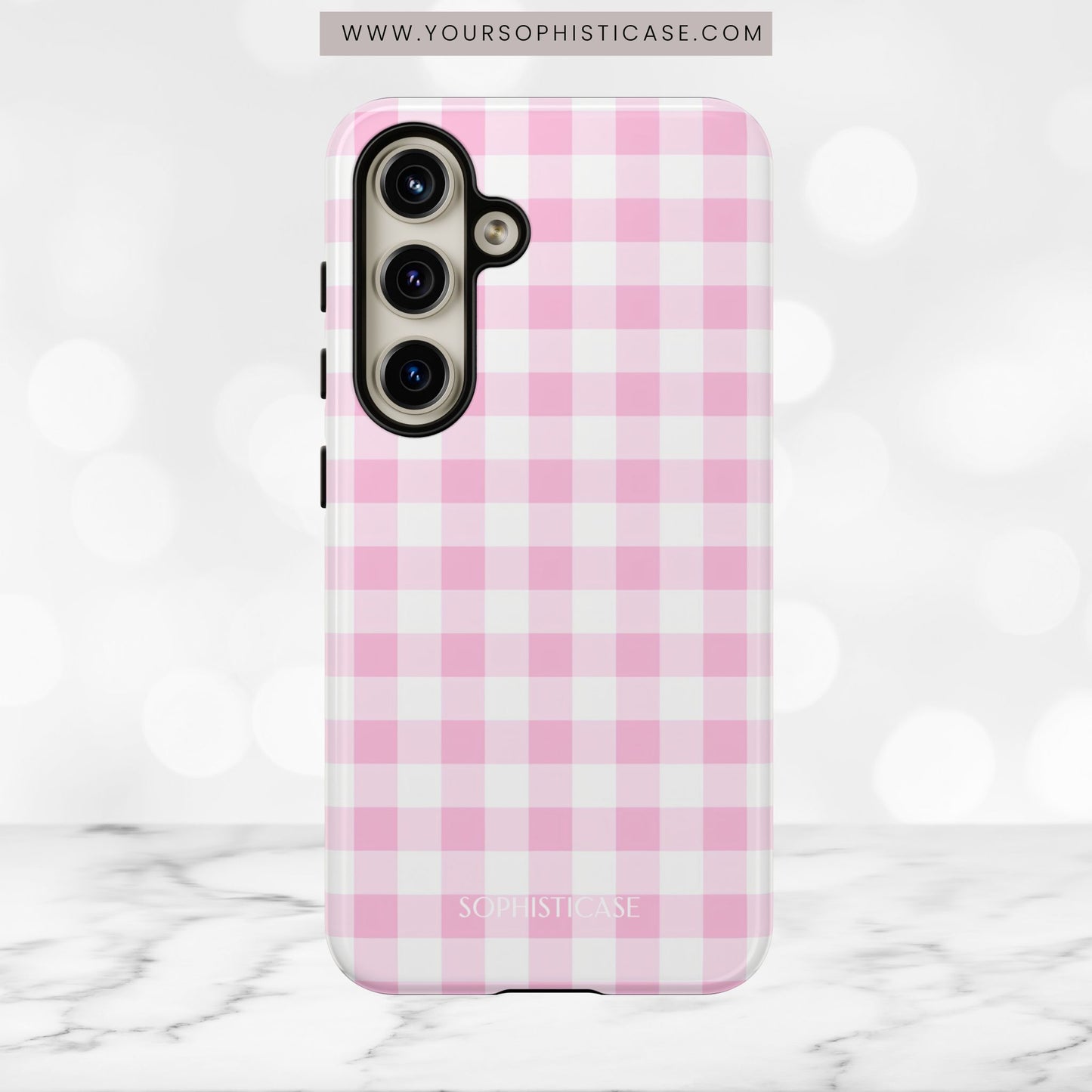 Gingham in Pink - Tough Phone Case