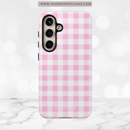 Gingham in Pink - Tough Phone Case