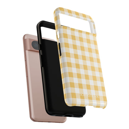 Gingham in Yellow - Protective Phone Case for Google Pixel