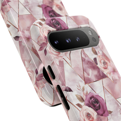 Royal Floral in Plum Chevron - Tough Phone Case