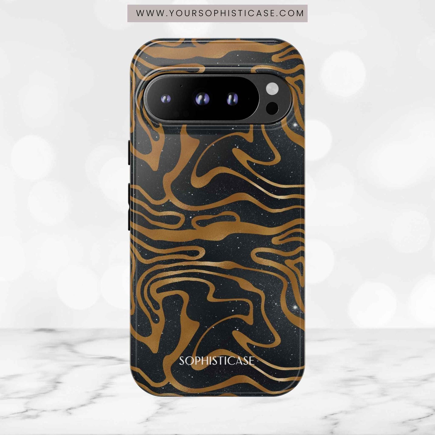 Cosmic Zebra in Black - iPhone Case, Samsung Galaxy Case, Google Pixel Case