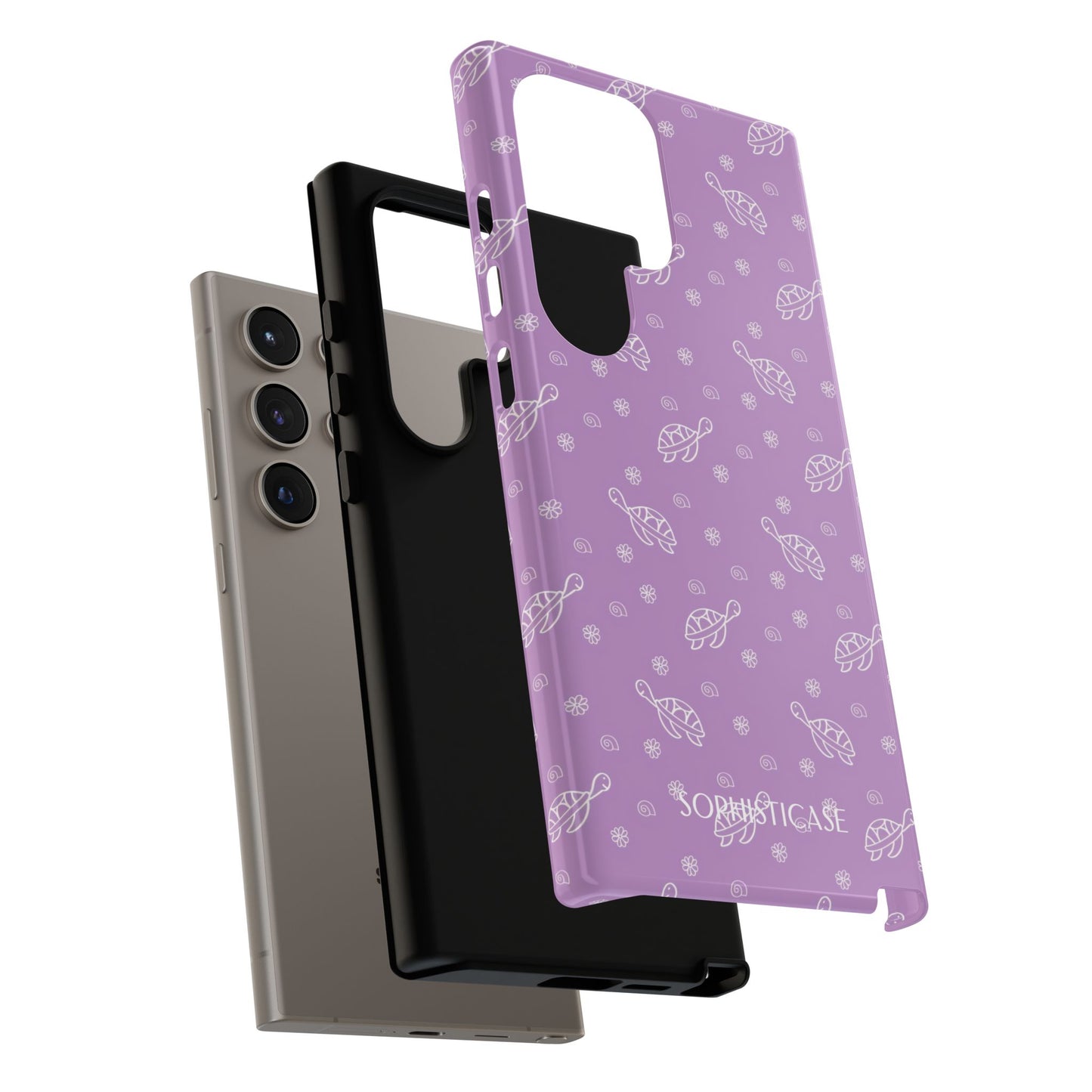 Turtle Island in Purple - Drop Proof Phone Case for Samsung Galaxy