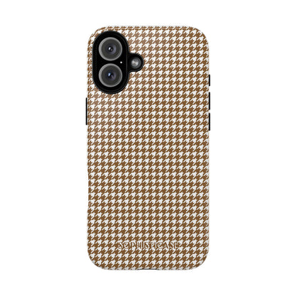 Houndstooth in Brown - Drop Proof Phone Case for iPhone