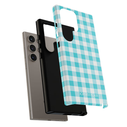 Tough Case - Gingham in Aqua