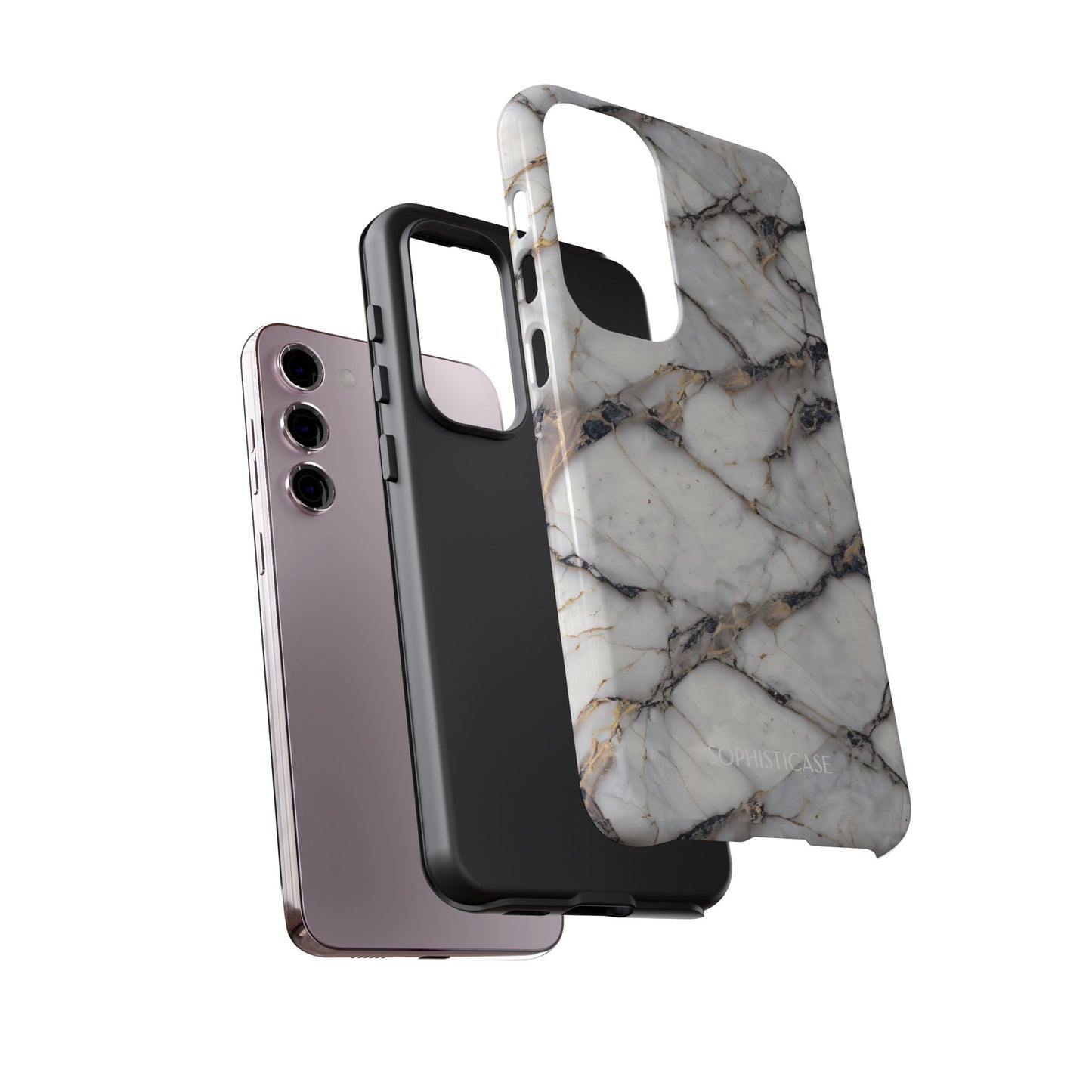 Marble Opulence in Cracked Beige - iPhone Case, Samsung Galaxy Case, Google Pixel Case
