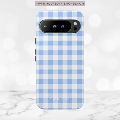 Gingham in Blue - Tough Phone Case
