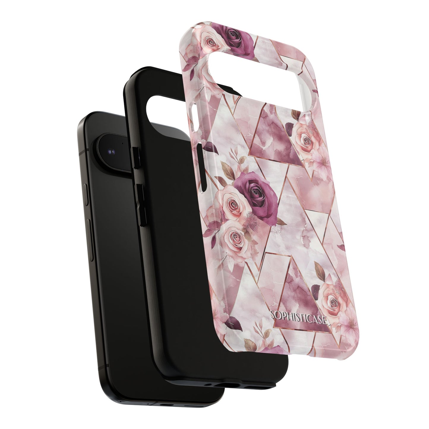 Royal Floral in Plum Chevron - Tough Phone Case