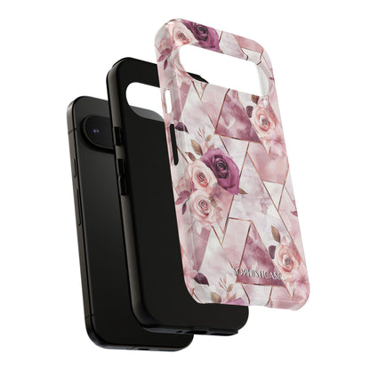 Royal Floral in Plum Chevron - Tough Phone Case