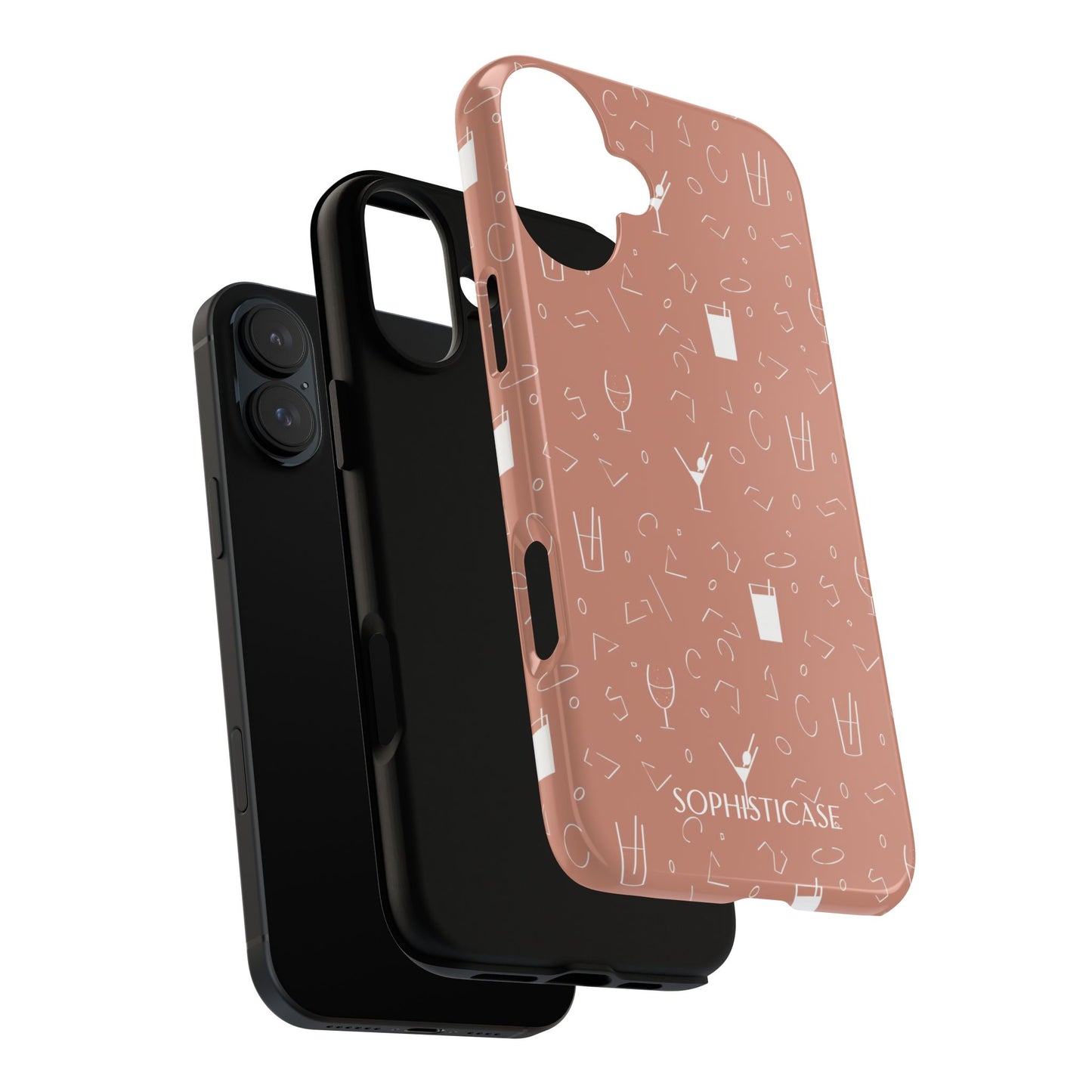 Cocktail Hour in Brown - Drop Proof Phone Case for iPhone