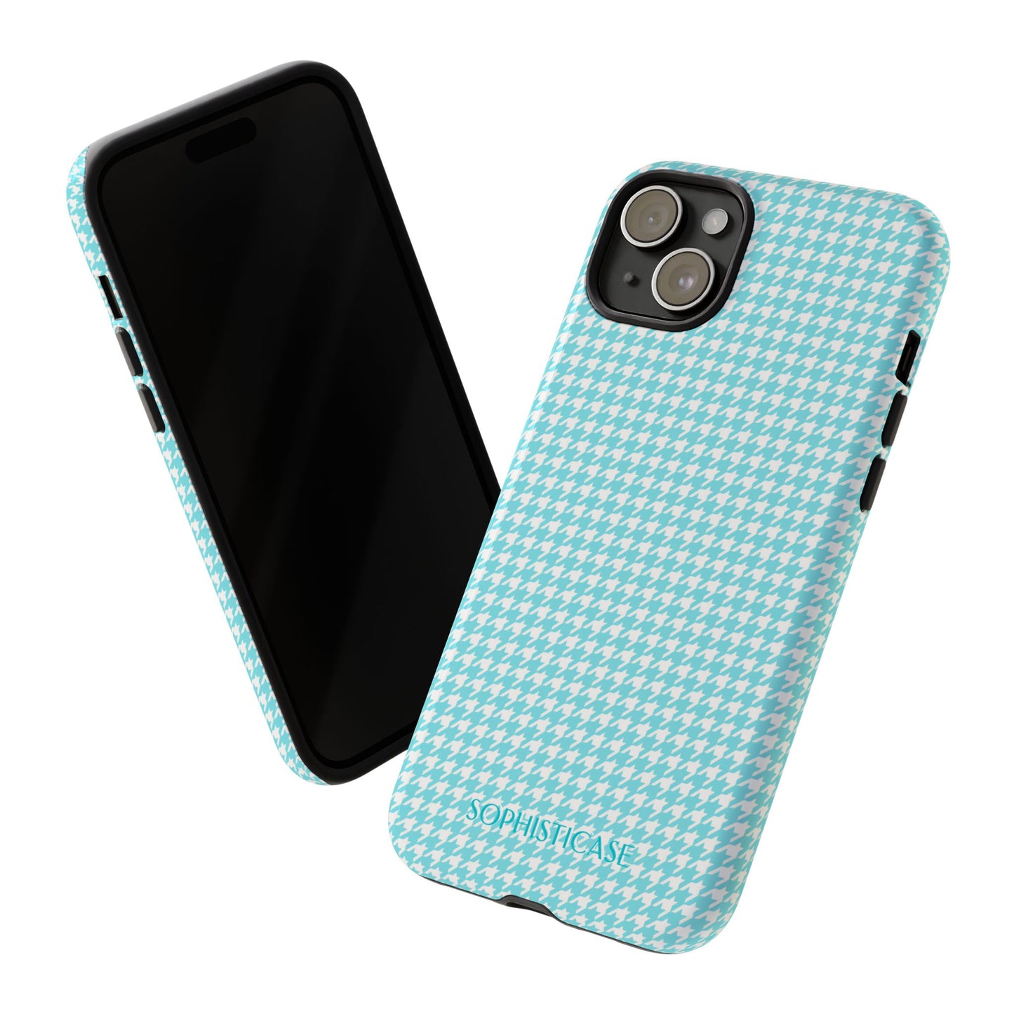 Tough Case - Houndstooth in Aqua