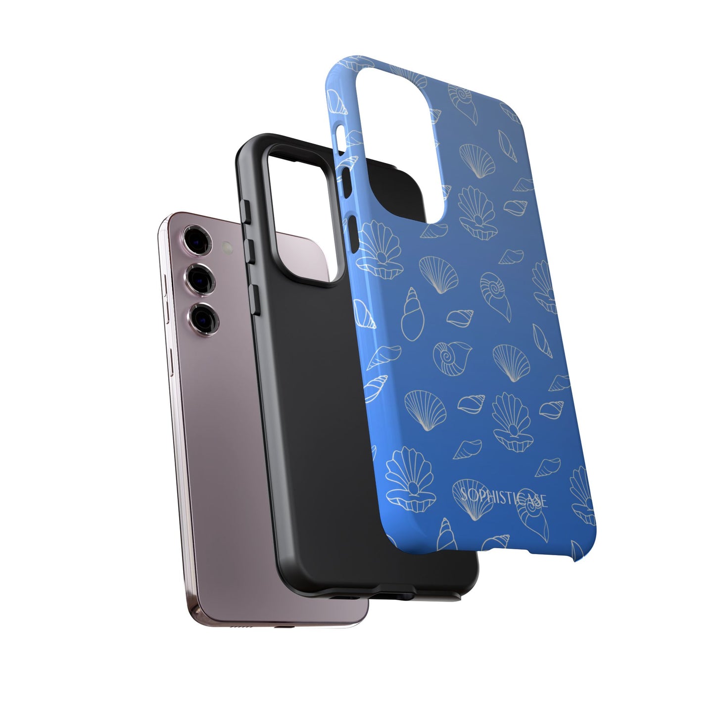 Seashell Society in Ocean Blue - iPhone Case, Samsung Galaxy Case, Google Pixel Case